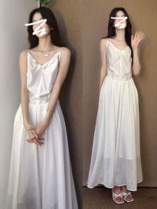 Karrar betsey | French Chic White Dress Summer Tender Romance Long Dress