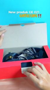 DM SHOPP - SANDAL HEELS MULES WANITA SUEDE HAK RENDAL 3 CM VARIASI PAYET SILANG KAIT GE 021