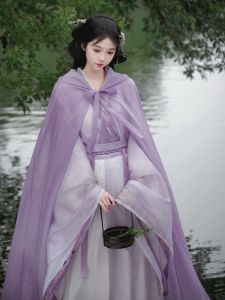 Chuifwei Jin Hanfu WomenS Daily Cloak Set Northern And Southern Dynasties Large Sleeve Eight Break Skirt National Style