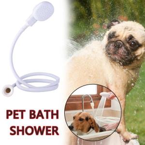 Pet Portable Sink Hose Faucet Sprayer Dog Shower Attachment with Adjustable Worm Dog Shower Bath Head Spray Drains Strainer