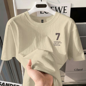 Heavyweight 230g Pure Cotton Short Sleeve Mens T-Shirt Casual Loose Fit Summer High Street Trend Brand Top Printed Creative Fun