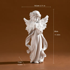 Praying Angel Statue Art Decorative Figurine for Home Garden TV Stand Desk Table Bookshelf Memorial Angel Collection