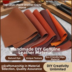 TEKANAI | Handmade DIY Top Grain Vegetable Tanned Leather Mad Horse Cowhide Scraps Leather Material