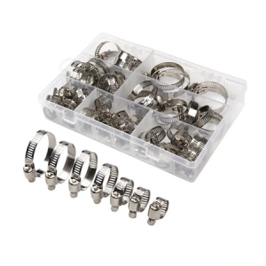 60pcs Stainless Steel Hose Clamp Hose Clip Adjustable Pipe Clamp For Plumbing Hose 1/4- 1-1/2 UN