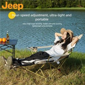 Jeep Outdoor folding lounge chair portable ultra light camping chair fishing folding stool family lunch break folding beach chair