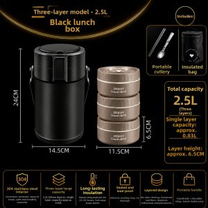 JXIEUM | Ultra-Long Insulated Lunch Box 24h Thermal