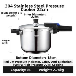CAROTE | Anti-explosion Mini Pressure Cooker Stainless Steel