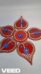 Rangoli Beautiful Reusable Traditional Festive Home Decor Acrylic Rangoli with Studded Stones | Diwali & Festive Decor