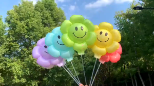 Balon Foil Tangkai Bunga Matahari Jumbo Dekorasi Pesta Ulang Tahun Balon Bunga Daisy Rainbow Stik PST