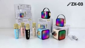🔥【SG Ready Stock】🔥 2023 New LED Speaker Bluetooth 2Mic 1 Set Karaoke Speaker KTV Portable Cute wireless Microphone