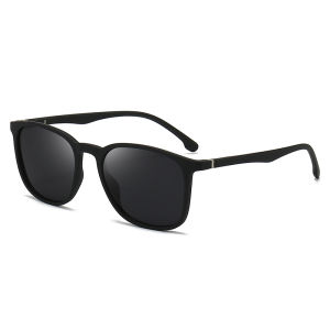 New Simple Matte Black Frame Sunglasses With Uv Protection Suitable For Daily Wear. 3234