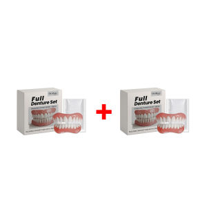 Silicone Dentures False Teeth Full Set Cover Gums Improve Missing Broken Tooth Restore Confident Smile Teeth Denture Reliner Kit