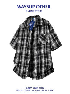 Summer Retro Plaid Loose Collar Shirt