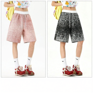 izzue | Men Spotted Casual Shorts Loosely Designed Mid-Thigh