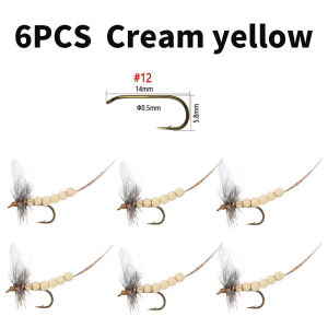 6PCS #10#12 #14 CDC Feather Wing Mayfly Extended Body Mayfly Dry Fly Foam Floating Fly Fishing Flies Trout Bass Fishing Lures