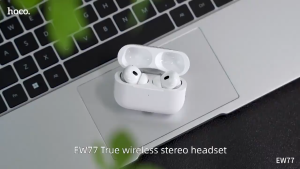 hoco. EW77  ชุดหูฟังไร้สายบลูทูธ คุณภาพเสียงสุดยอด เปิดเครื่องอยู่นาน รองรับการพูดคุยกับหูฟัง