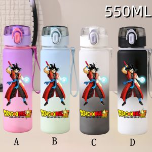 Bandai | 550ML Dragon Ball Son Goku Goten Sports Water Bottle Leak Proof Colorful Plastic Cup with Filter and Portable Rope Drink Bottles