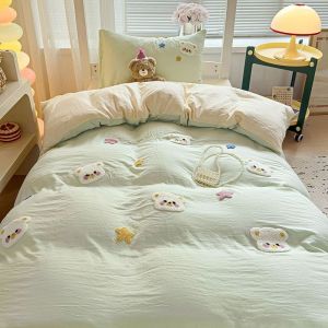 XINGQING | Soft Comfy Water-washed Cotton Bedding Three-Piece Set