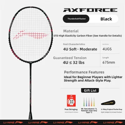 Li-Ning | Unisex Carbon Fiber Lightweight Professional High Tension Offensive Badminton Racket