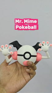 Mr Mime Pokeball Pokemon 3D Figure | Display Koleksi Anime | Hiasan Meja Decoration | Gift