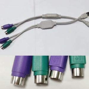 Kabel Converter USB To PS2 Keyboard & Mouse - Konektor USB Male Ke PS2 Female