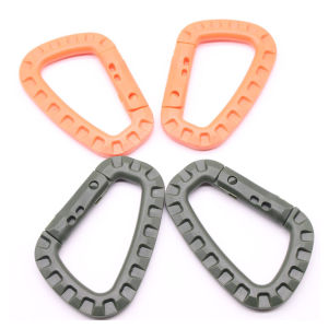 B.F. Outdoor Plastic Mountaineering Backpack Buckle Heavy Duty 4 Colours Carabiner 85mm D Shaped Spring Hook Carabiners Mutlifucntional Keychain for Rock Climbing Rappelling and Mountaineering