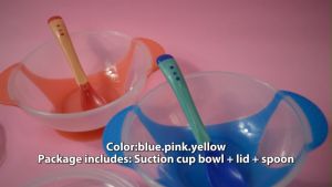3 in 1 Set Baby Feeding Bowl Suction Toddler Non-Slip Silicone