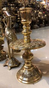 Bộ Ngũ Sự Đỉnh Đồng Màu Vàng Tai Rồng Gồm 05 Món Bằng Đồng Cao Cấp (01 Quả Đỉnh + 02 Chân Nến + 02 Con Hạc)