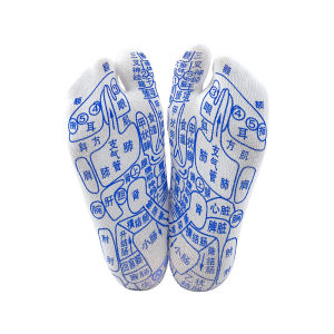 Reflex Zone Map Massage Socks Foot Therapy Acupoint Human Body Meridian Foot Bottom Diagram Wellness Health Care Equipment