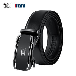 SEPTWOLVES Modern Men’s Cowhide Belt automatic buckle zinc alloy Soft Leather Stylish Buckle for Every Occasion