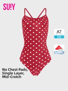SUIY | Dotted One-Piece Competitive Swimwear