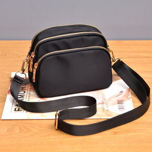 Oxford Cloth Casual Canvas Crossbody Bag Multi-Layer Simple Mom Single Shoulder Bag Small Lightweight Business Money Collecting Bag
