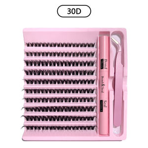 3D 190 PCS Cluster Lashes Kit – Lash Bond and Seal Makeup ToolsDIY Lash Extension Set with Glue Accessories and Eyelash Curler