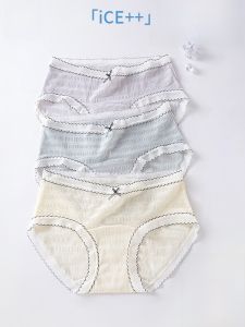 MiiOW | Cat Woman Seamless Underwear Cotton Gusset Triangle Panties Lace Edge Mid Waist Womens Briefs Breathable Comfortable Summer New