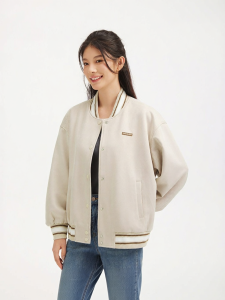 Hotwind | Textured College Style Baseball Jacket new spring