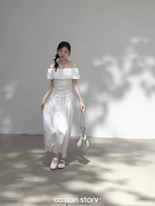 Cantonstory | Off Shoulder Slimming Short Sleeve T-shirt