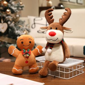 1pc Christmas Series Funny Plush Toys Santa Claus Snowman Gingerbread Man Elk Xmas Tree Christmas Decor Dolls