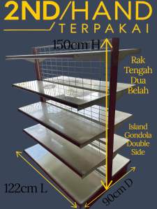 [USED] 1 Unit Double-Sided Iron Shelf – 122cm x 90cm x 150cm with Netting | Rak Besi Terpakai DuaBelah 1 Unit Lengkap