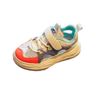 รองเท้าแตะเด็กผ้าตาข่ายแบบมีซิปปิดที่สวมใส่สบายสำหรับฤดูร้อนปี 2025 รองเท้าแตะแบบมีตาข่ายระบายอากาศได้ดี รองเท้าเด็กชายแบบปิดหัว พื้นยางกันลื่น