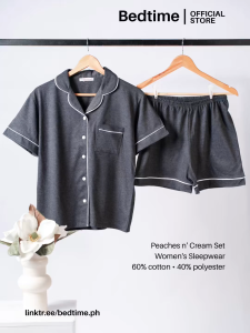 Peaches n Cream - Womens Short Sleeve Button Down Short Set - 2026 Plain Collection 2