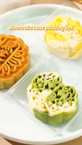 TT Home 100PCS/Set Clear Tray Mooncake Tray Pastry Dessert Bread Square Ransparent Tray Disposable Tray