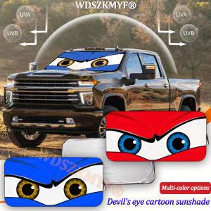 Car Cartoon Devils Eye Foldable 59x27.5 Car Windshield Sun Shade Funny Car Eyes Sun Visor Wear-ResistantFoldable Reflective