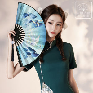 10 นิ้ว พัดจีนสวยๆ รูปแบบเต้นรำสีสันสะดุดตาลายน่ารัก พัดจีนโบราณ