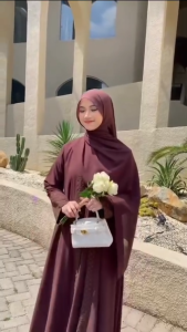 Melisa Abaya Gamis Syari Premium – Long Dress Muslimah Elegan | Abaya Simple Modern Lengan Panjang