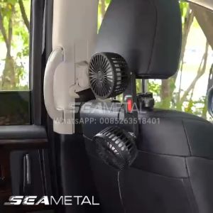 SEAMETAL 12/24V Kipas Kereta 5V/2A USB Car Fan Back Headrest Rear Seat Air Cooling Fan 3 Speed Wind For Car Van Truck