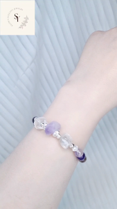 6mm紫幽灵钛晶+7mm白水晶｜灵性招财能量手链｜开运护身・事业好运｜Titanium Phantom+Clear Quartz  Phantom Titanium & Clear Quartz Bracelet