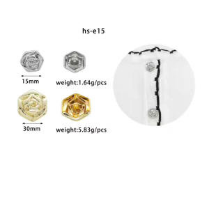 [Hàng mới] (5 cái) Nút áo cúc áo kim loại hình hoa hồng thời trang mới  HS-E15#ssl_accessories