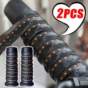 2PCS Motorcycle Handlebar Tape Road Bike Bar Tape PU Bike Handlebar Tape Soft Anti-Vibration Tape Durable Protection straps