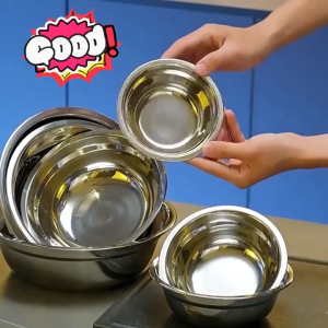 Stainless Steel Mixing Bowl Vegetable Salad Bowl Kitchen Baking Tools