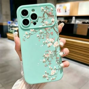 Vintage White Magnolia Branch Floral Print Phone Case For iPhone 17 16 15 14 13 12 11 Pro Max Plus Soft Shockproof TPU Cover